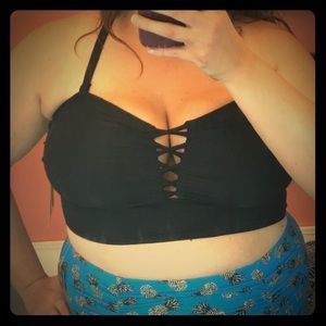 Flirty black bikini top